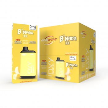 Invy 6000 Disposable 0mg NICOTINE FREE - B'Nana Ice Invy 6000 Disposable 0mg NICOTINE FREE - B'Nana Ice