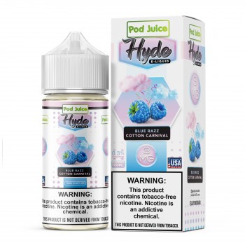 Hyde Pod Juice Synthetic - Blue Razz Cotton Carnival 100mL Hyde Pod Juice Synthetic - Blue Razz Cotton Carnival 100mL
