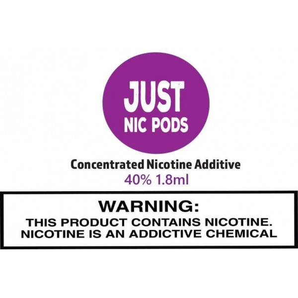 Just Nic Pods Nicotine - 1.8mL Concentrated Nic Solution 40% (10 Tubes Per Pack)