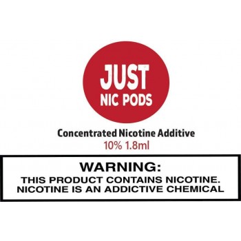 Just Nic Pods Nicotine - 1.8mL Concentrated Nic Solution 10% (10 Tubes Per Pack) Just Nic Pods Nicotine - 1.8mL Concentrated Nic Solution 10% (10 Tubes Per Pack)