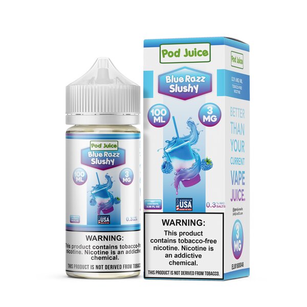 Pod Juice Synthetic - Blue Razz Slushy 100mL