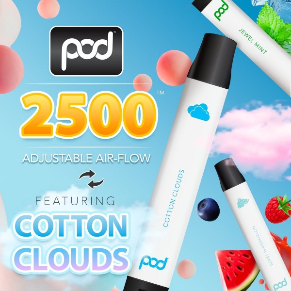 Pod 2500 Disposable 5.5% by Pod Juice Adjustable Airflow