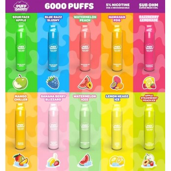 Puff Daddy 6000 Sub Ohm Disposable 5% Puff Daddy 6000 Sub Ohm Disposable 5%